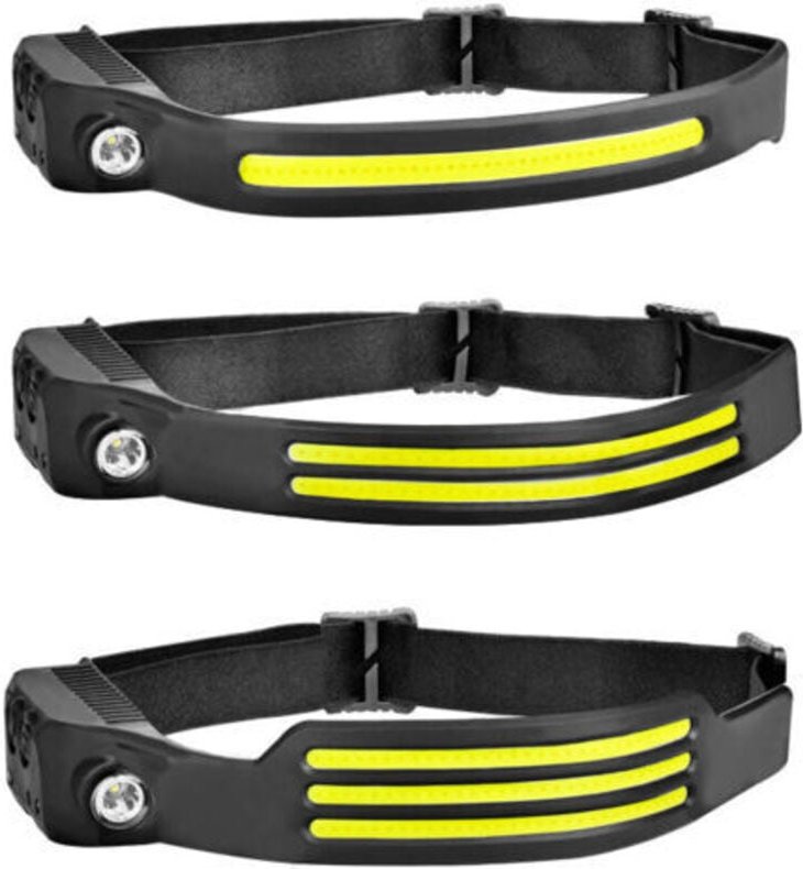 LED-Stirnlampe, wiederaufladbar, leistungsstarke Stirnlampe, wasserdicht, usb, 1200 mAh, COB-XPE-Lampen, Laufen, Camping...