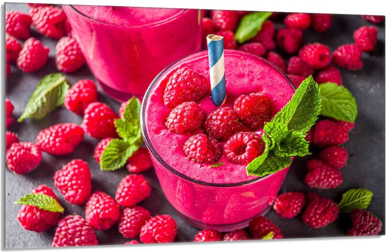 Glasschutzplatte für den Herd 80x52 Himbeeren