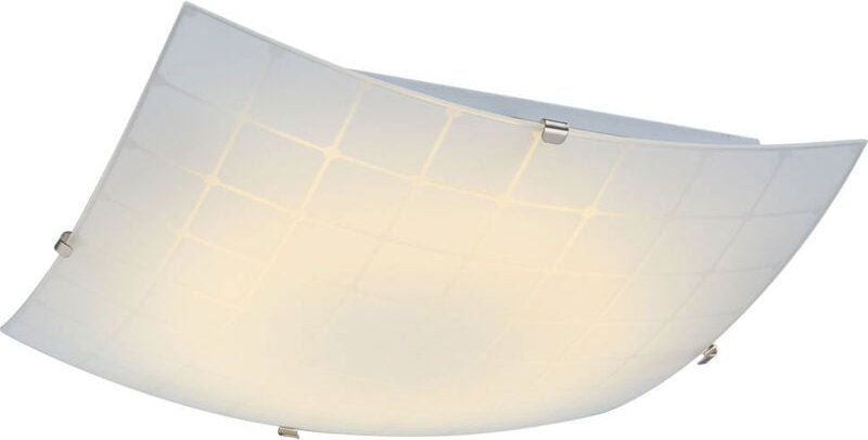 Globo - Deckenleuchte Glas weiß Deckenlampe Flurlampe Wohnzimmerlampe Decke Chrom, quadratisch, 1x led 12W 900Lm warmwei...