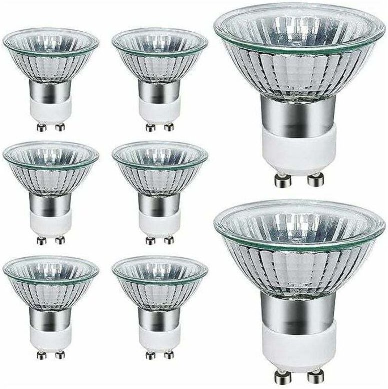 Jalleria - GU10-Halogenlampen, 8 Stück, 50 w, GU10-Halogenstrahler, ac 220 V-240 v, 700 Lumen, 3000 k warmweiß, 40° Abst...