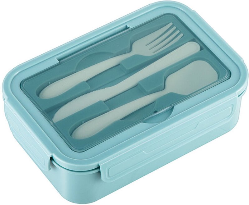 Bento-Lunchbox für Kinder und Erwachsene mit 3 geschlossenen Fächern, auslaufsicher, 1400 ml, mikrowellengeeigneter Kuns...