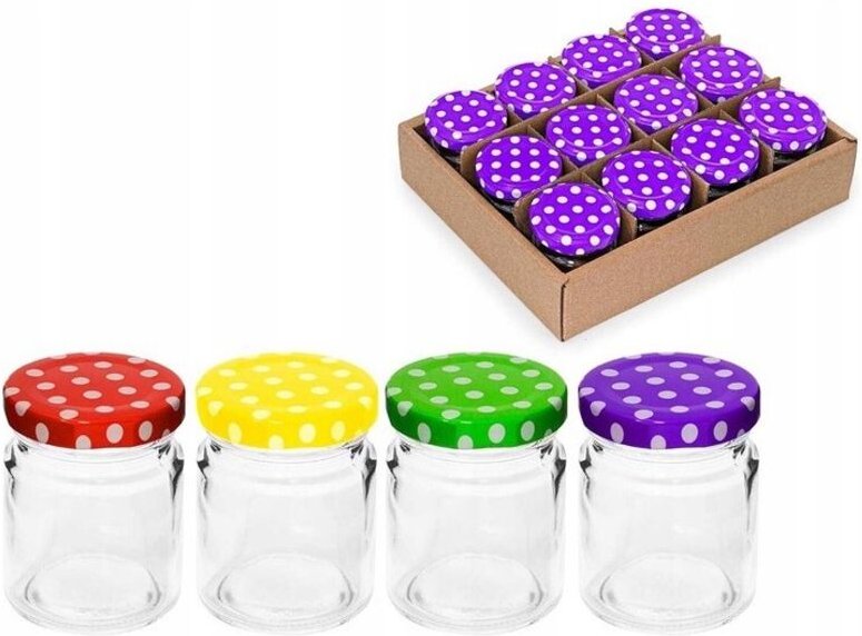 90ml Glas mit Deckel, 12 Stk. TR-056