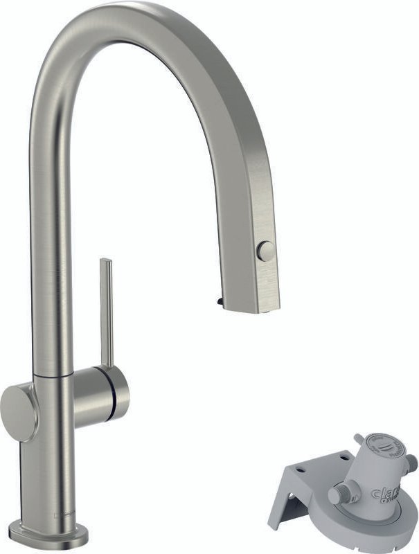Aqittura M91 - Spültischarmatur mit ausziehbarem Auslauf und mit Filterfunktion, Edelstahl 76803800 - Hansgrohe