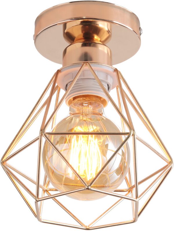 Vintage Deckenlampe Industrial Design Deckenleuchte Käfig Pendelleuchte Gold Ø16cm