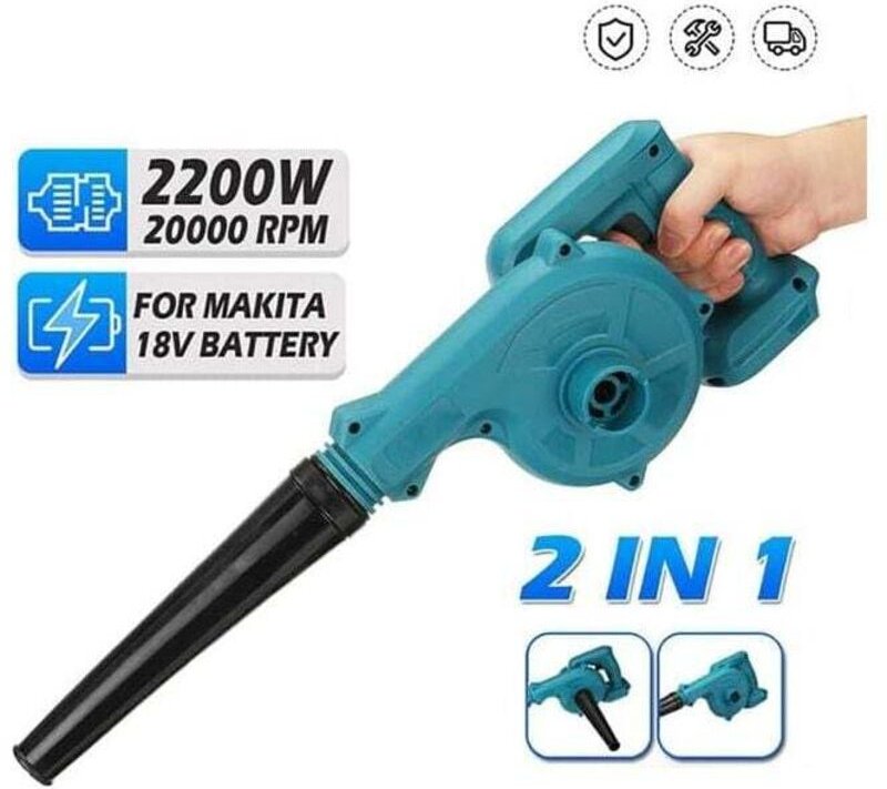Vtizikl 2200 W Souffleur à feuilles sans fil compatible avec batterie Makita 18 V, souffleur sans fil , 3,6 m/min, pour ...