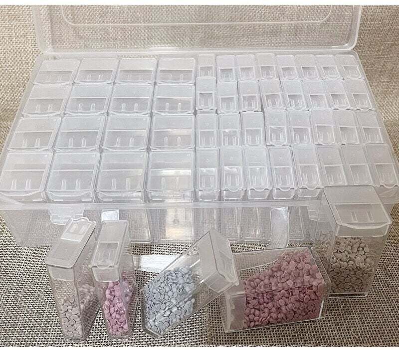 Thumbnail - Saatgutaufbewahrungsbox aus Kunststoff mit 64 Fächern, 34,5 x 21,34 x 7 cm