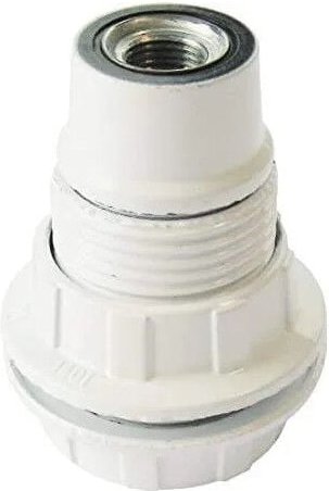 Electraline - Fassung E14 weiß mit Gewinde und 2 Ringen, Durchmesser 10, 60W, 2A, 250V