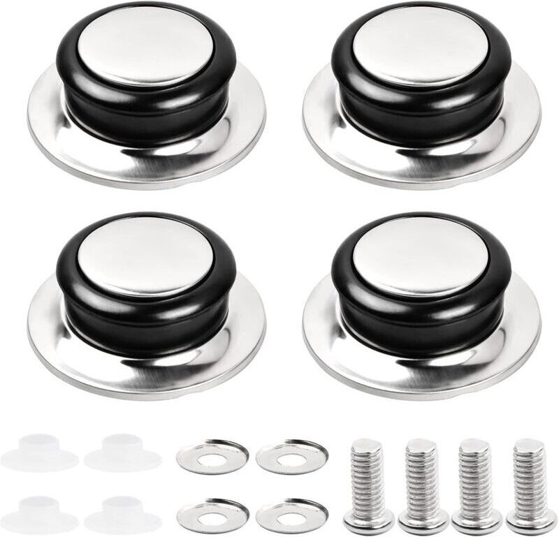 4 Stück Topfdeckelgriffe, Glasdeckelgriffe, Topfdeckelgriffe aus Edelstahl