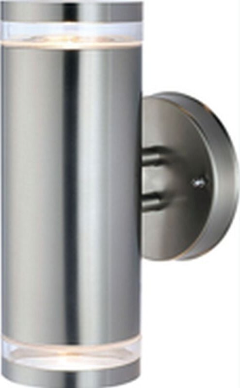 Licht-erlebnisse - Außenleuchte Wand Edelstahl 23 cm hoch IP44 GU10 2-flammig 3000 k warmweißes Licht 700 lm Modern