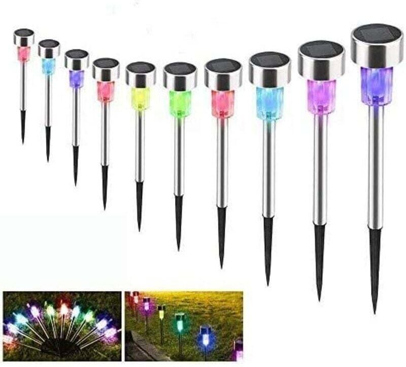 Solar-Gartenleuchte für den Außenbereich, 10 Stück, kabellose LED-Gartenlampe, Dekoration, solarbetriebene Beleuchtung f...