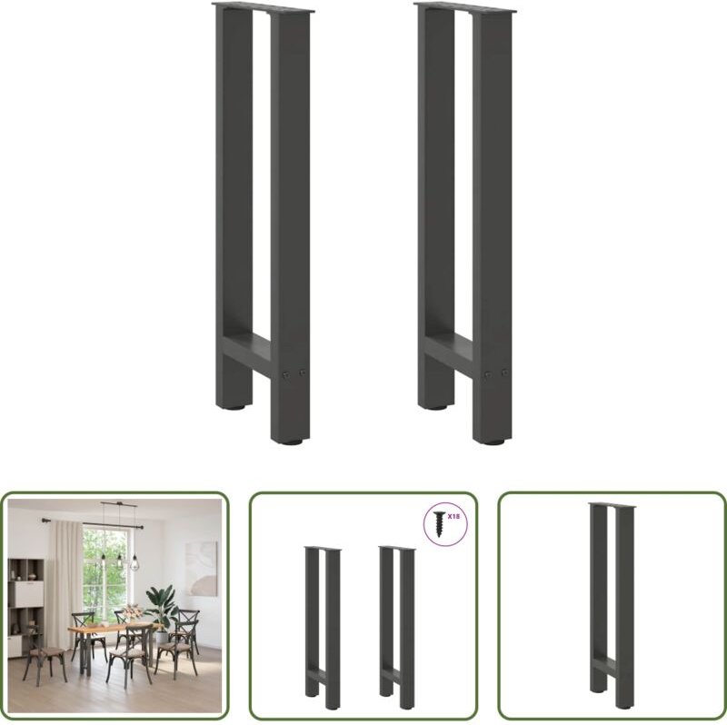 vidaXL Stahlbein - Konsolentischbeine Anthrazit 2 Stk. 28x(72-73) cm Stahl