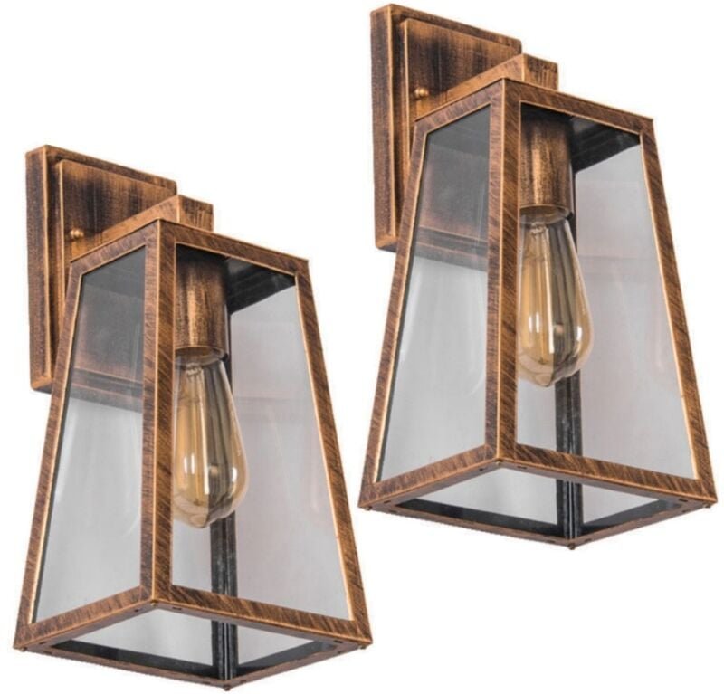 Vintage Industrial Wandlampe Metall Glas Wandleuchte Bronze Wandbeleuchtung für Wohnzimmer Küche Schlafzimmer 2 Stücke