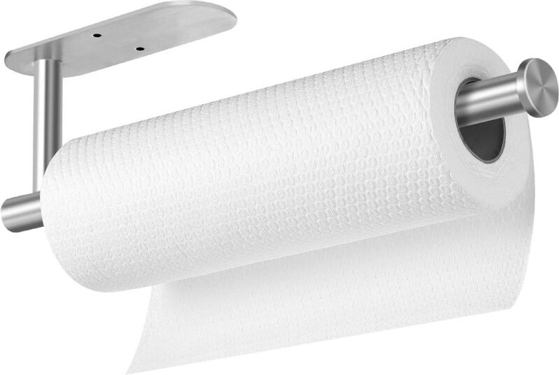 Küchenrollenhalter - erhältlich als Klebe- oder Schraubversion - Küchenrollenhalter aus Edelstahl (gebürstetes Silber)