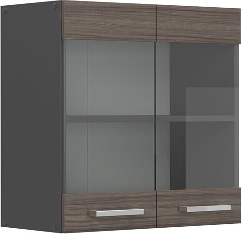 Vicco - Küchenglashängeschrank R-Line, Edelgrau, 60 cm