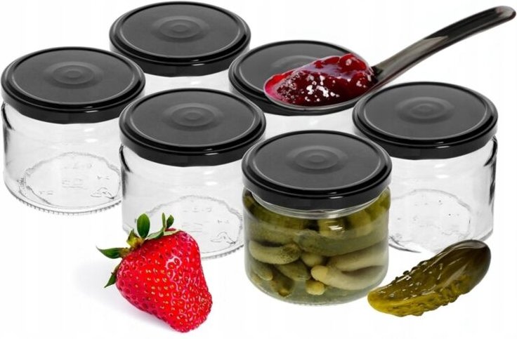 Einmachgläser mit Deckel, 6 Stück, 330 ml