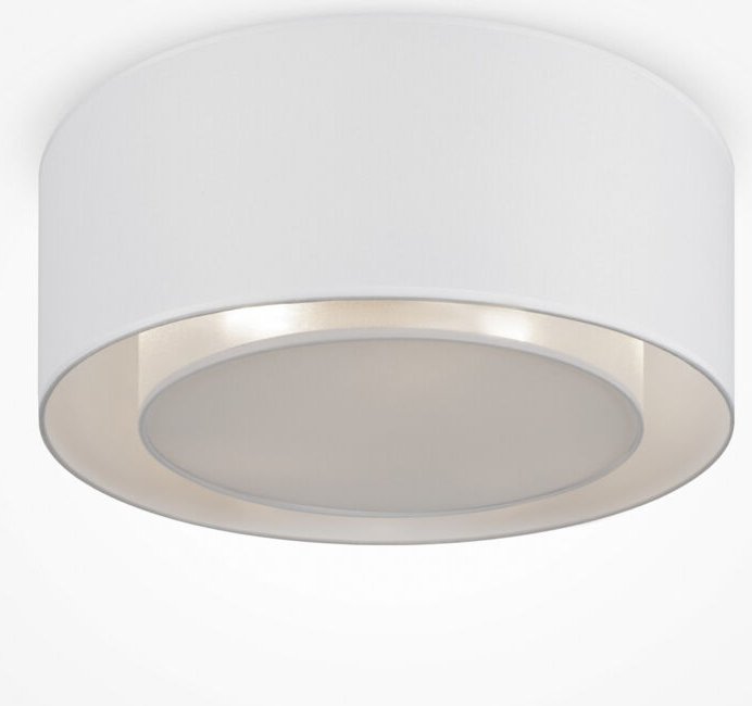 Maytoni Bergamo Moderne 3-flammige zylindrische Deckenleuchte weiß, transparent und weißer Schirm, E27