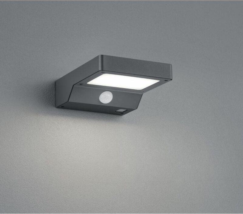 Iperbriko - Fomosa Wandleuchte Led Anthrazit IP44 Mit Solarenergie Bewegungssensor Trio Beleuchtung