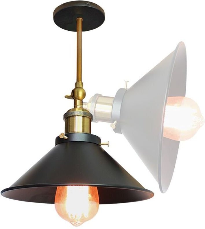 2 Stück Industrie Metall Deckenleuchte 26cm Regenschirm Hut Design Schwarz Leuchte, Wandleuchte Lampe E27 Beleuchtung fü...