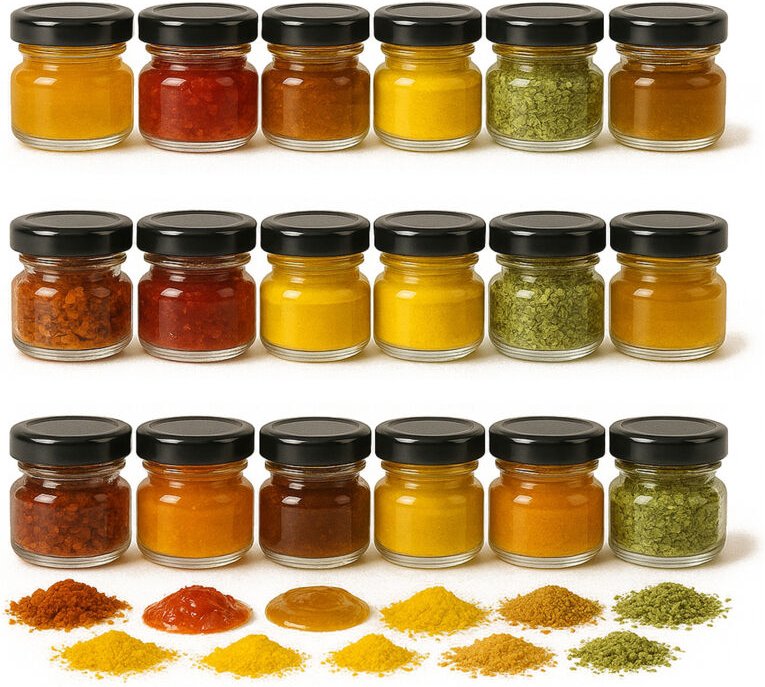 100 Gläser à 30 ml mit Deckel, Honigmarmelade, Gewürze, Kräuter, Geschenk, Hochzeit