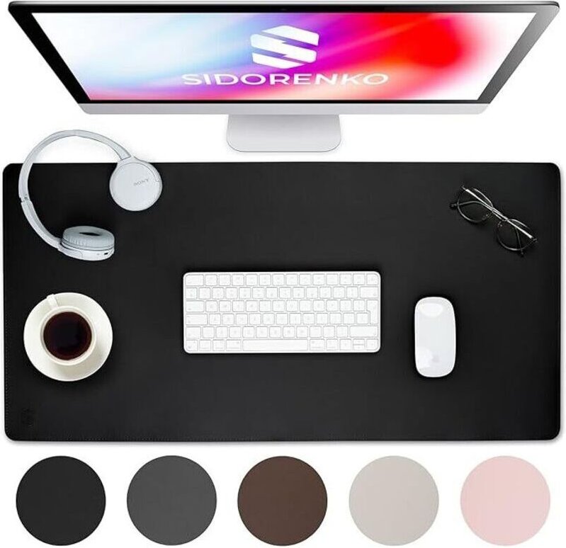 Schreibtischunterlage aus Kunstleder, 80 x 40 cm, rutschfest, kratzfest, großes XXL-Mauspad, kompatibel mit allen Mausty...