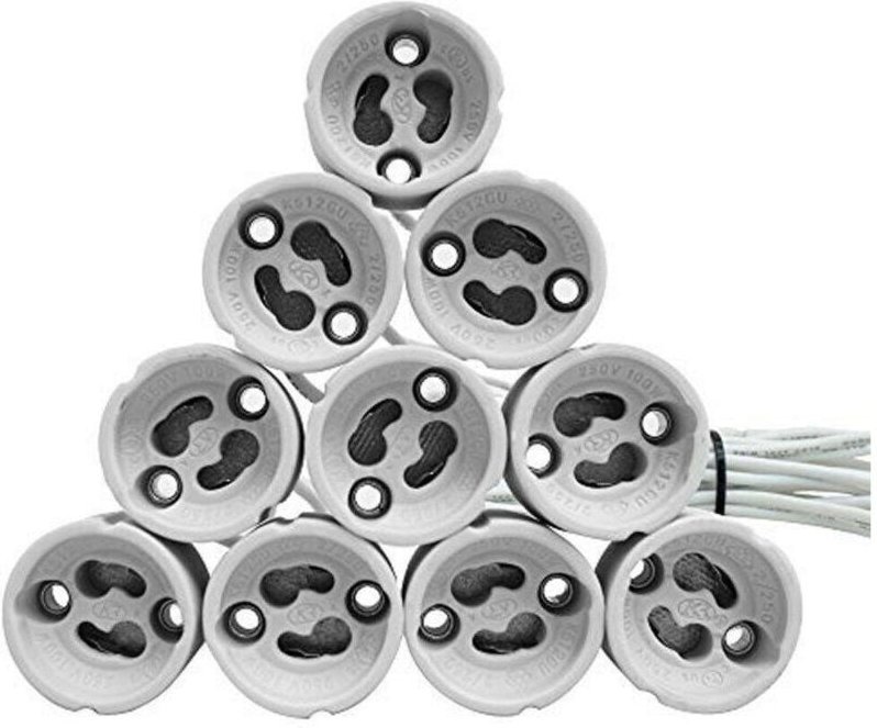 Trade Shop - PORTALAMPADA MIT ATTACTORY GU10 PER FARETTO LAMPADINA 220V DA INCASSO IN CERAMICA -