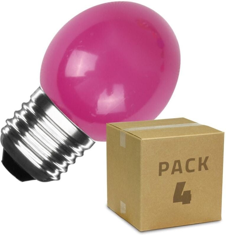4er Pack LED-Glühbirnen E27 3W 300 lm G45 Rosa Rosa