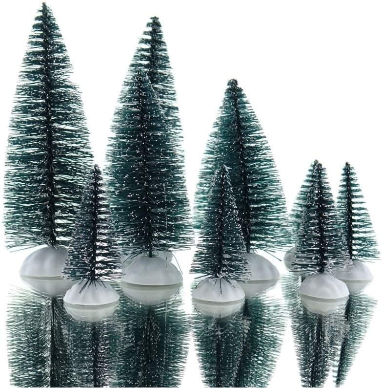 Lumineo - Sets mit 10 grünen Kiefern aus Kunststoff – Grün