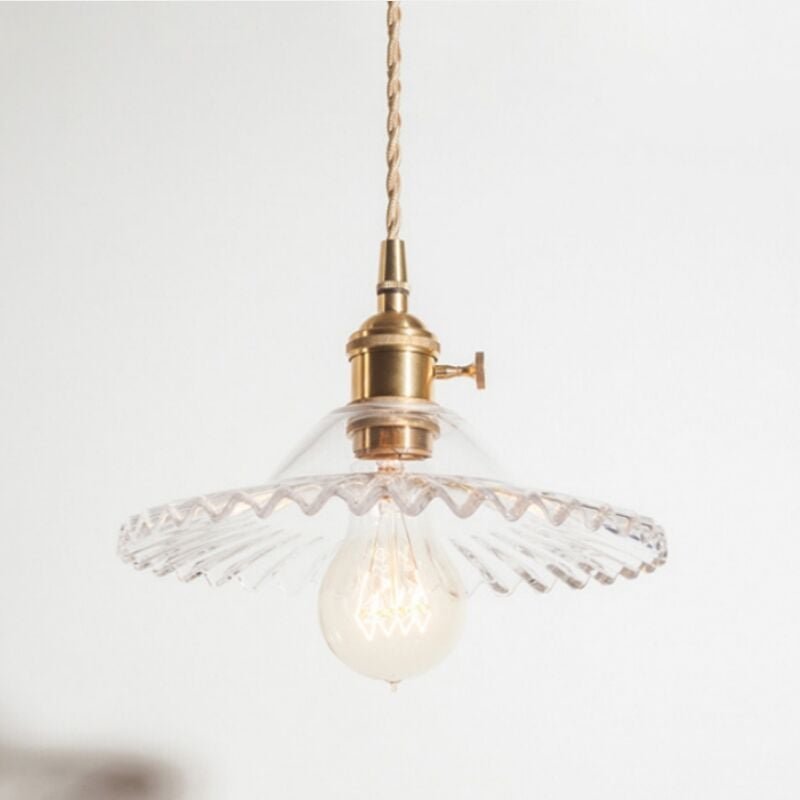 Wottes - Industrielle Vintage Pendelleuchte Retro Glas Hängeleuchte Lampenschirm Kreative Deckenleuchte Transparent