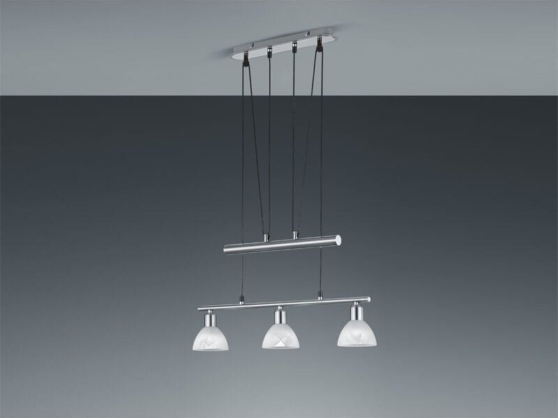 Thumbnail - LED Pendelleuchte LEVISTO Silber 3-flammig höhenverstellbar bis 160cm, B: 60cm