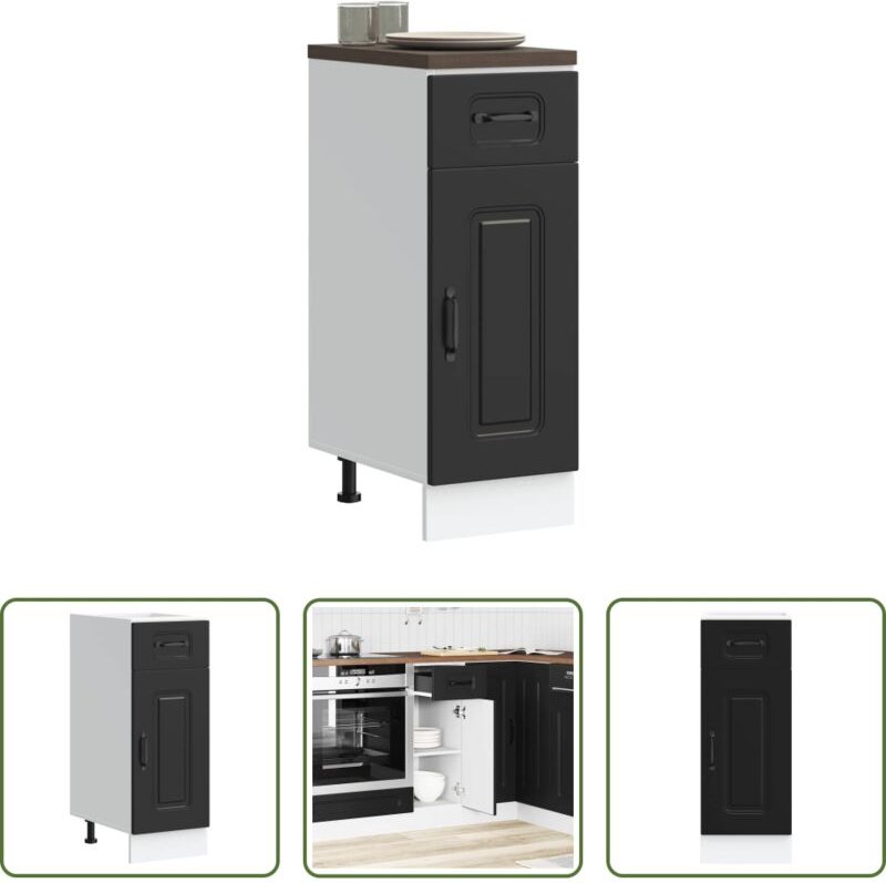 Holzwerkstoff - Küchenunterschrank Kalmar Schwarz Holzwerkstoff