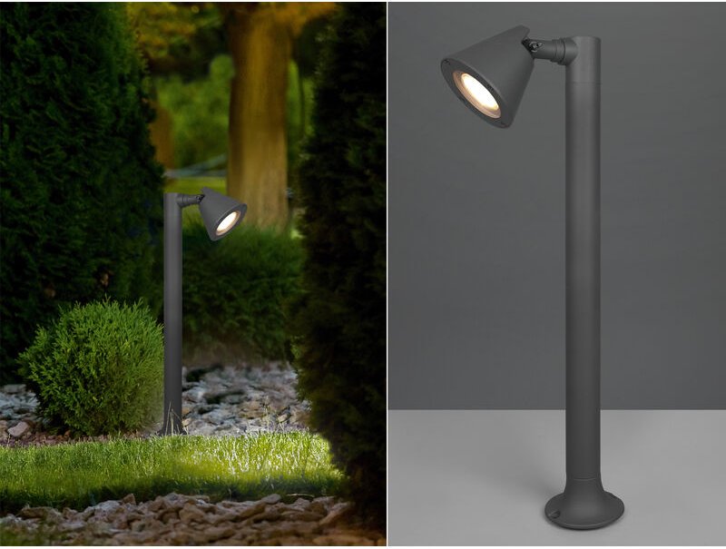 Trio Lighting - Sockelleuchte kaveri Spot schwenkbar in Anthrazit, Höhe 60cm, IP44