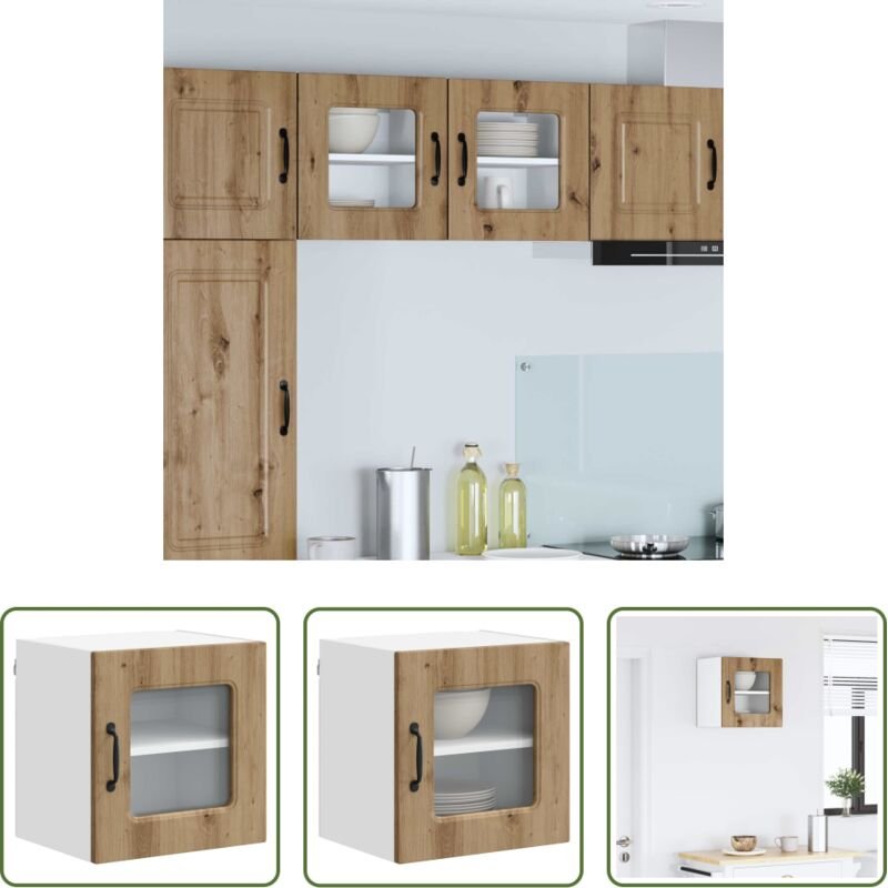 vidaXL Küchenregal mit Stauraum - Küchenschrank mit Speicher Kalmar Artisan-Eiche 40 x 31 x 40 cm