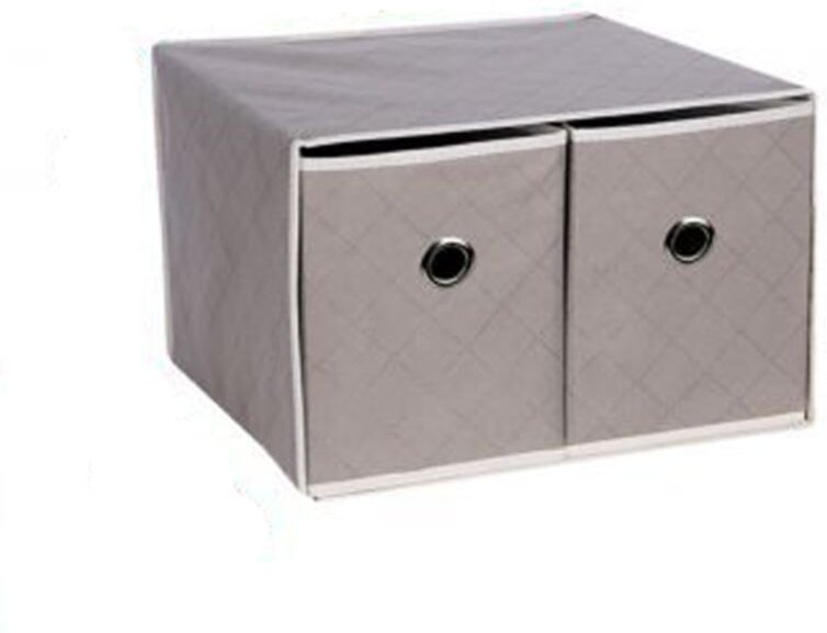 2-fach Schubladenbox 40x33x26 cm – Stapelbare Aufbewahrungsbox für Ordnung im Haushalt & Büro