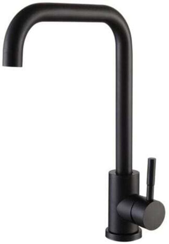 Küchenarmatur aus Edelstahl 304, schlicht, kühl, elegant, schwarz, mit siebenstelliger Schwenkfunktion und langlebigem B...