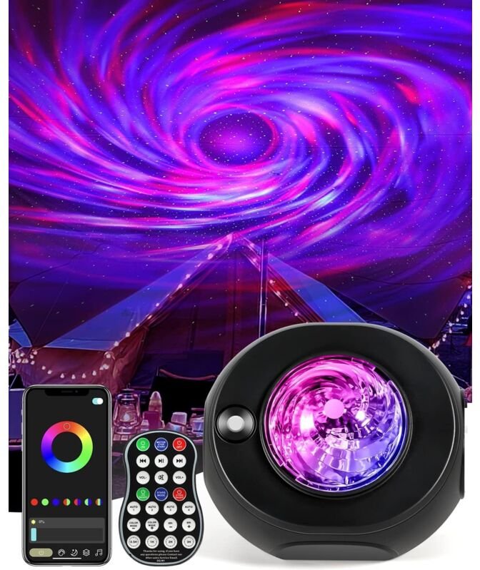 Sternenhimmel-Projektor, Kinder-Nachtlicht-Galaxie-Projektor mit Fernbedienung und App, Sternenprojektor, Lautsprecher, ...