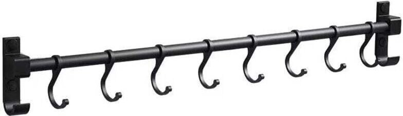 Linghhang - Küchenbar aus Aluminium, zur Wandmontage, 50 cm, Küchenutensilienhalter mit 8 Haken