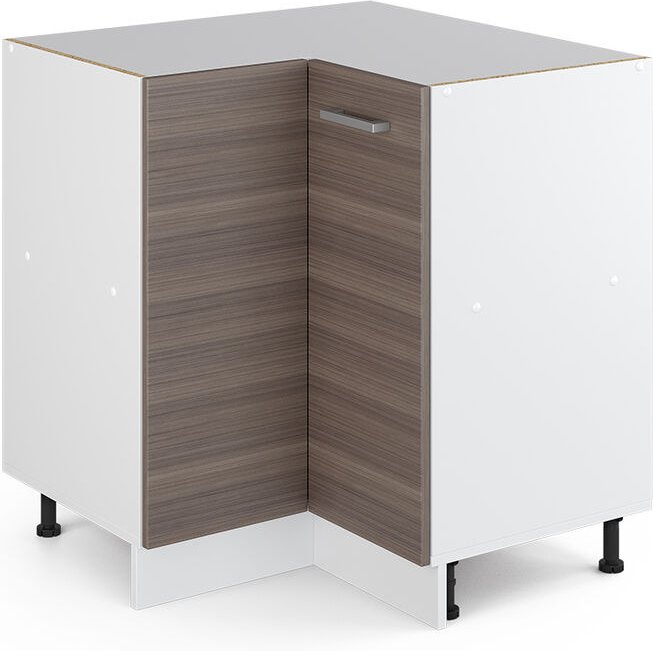 Vicco - Eckunterschrank R-Line, Grau, 75.6 cm ohne Arbeitsplatte
