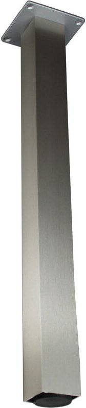 Quellmalz - Tischbein / Stützfuß - Edelstahloptik, Vierkant 5x5 cm x 72 cm, höhenverstellbar