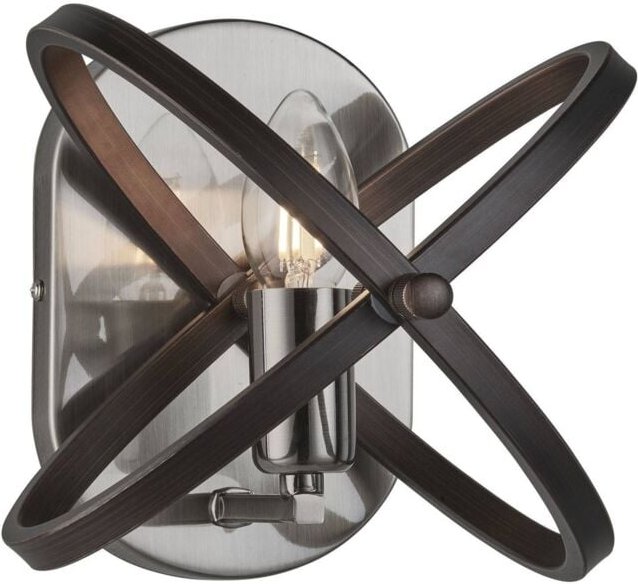 Searchlight - Hoopla - 1 Light Candle Wandleuchte Zinn, Schwarz, E14