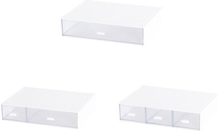 Tlily - Unterteilte Aufbewahrungsbox im Schubladenstil, Kosmetikaufbewahrung, mehrschichtige stapelbare Desktop-Box