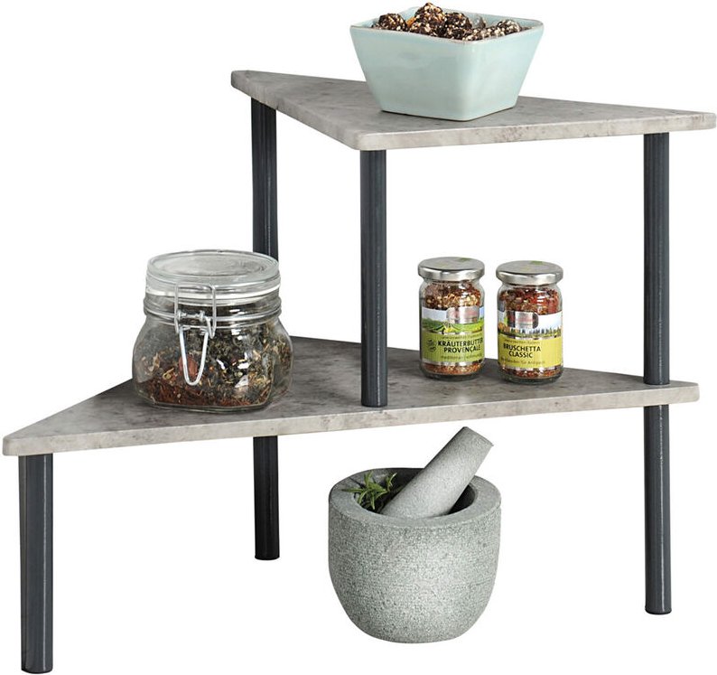 Küchenregal mit zwei Ebenen, grau mit Betoneffekt Kesper