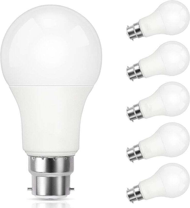 Ampoule LED B22, 9W lampe baïonnette équivalent 60W halogène, Blanc froid 5000K, 800LM, CRI 90, Non-dimmable, Ampoule LE...
