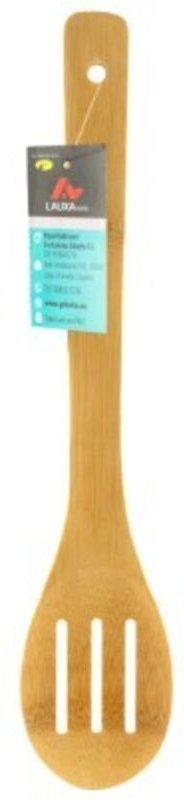 Bambus-Küchenlöffel, perforiert, 30 cm – sehr langlebig und umweltfreundlich – Marke