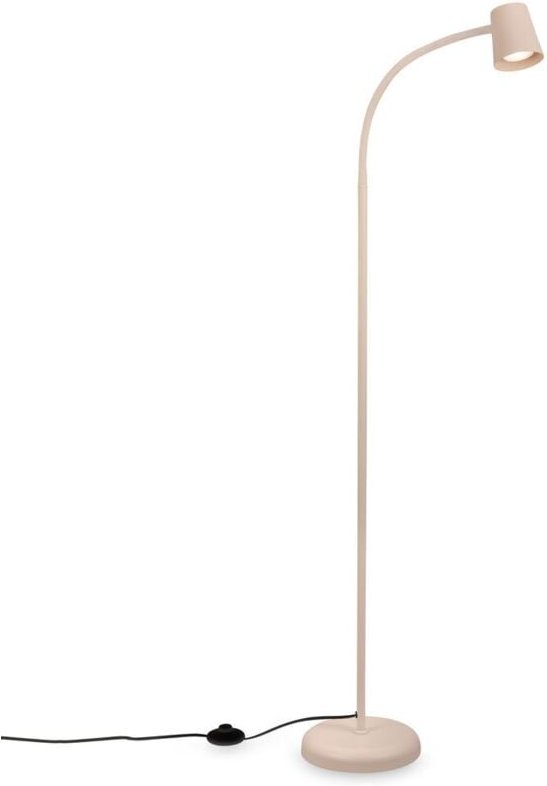 B.k.licht - briloner Stehleuchte, mit Fußschalter, flexibler Lampenkopf, Stehlampe, 127,5 cm, 1x GU10, max. 9W, beige