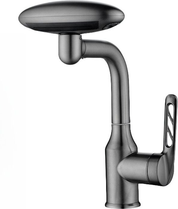 Badarmatur mit 4 Strahlarten, 360°-Drehung, verschiedenen Strahlarten, einfacher Installation, robustem Design – grau