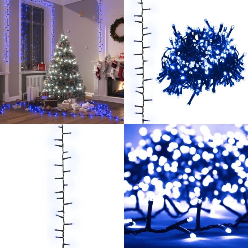 LED-Lichterkette mit 400 LEDs Blau 13 m pvc - Weihnachtsdeko - LED-Lichtringe - Blaue Beleuchtung - Lichterkette - Indoo...