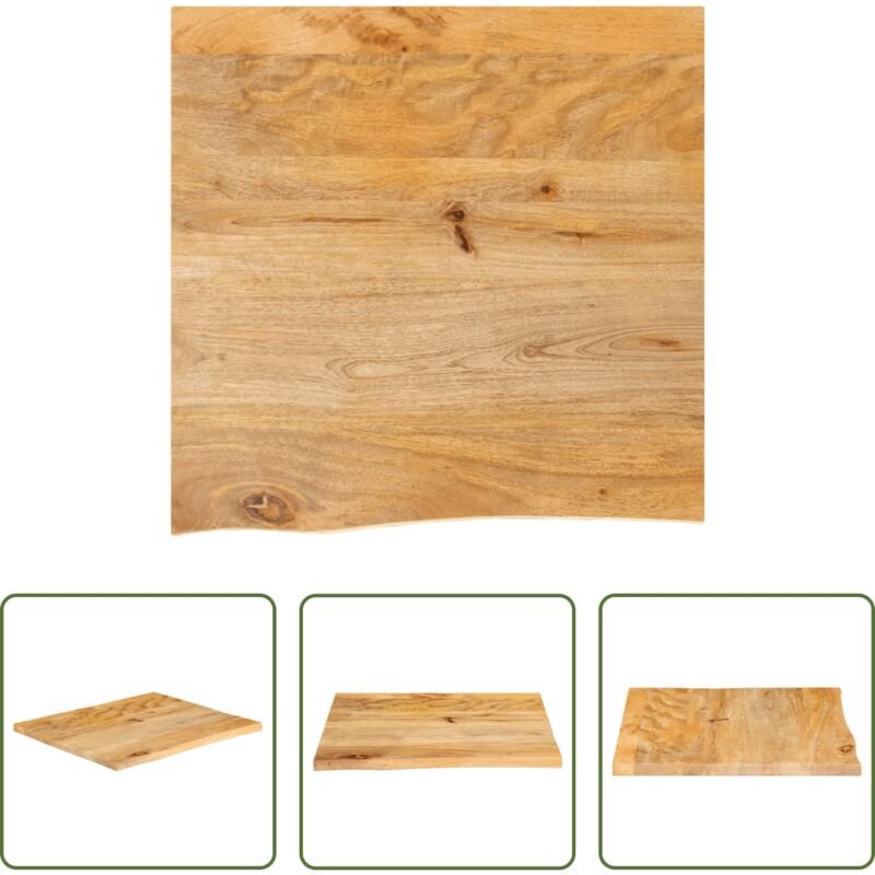 vidaXL Mango Holz - Tischplatte mit Baumkante 40x40x3,8 cm Massivholz Mango