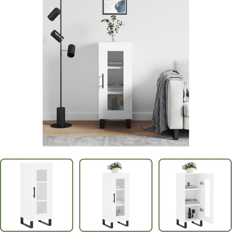 Schrank Weiß - Sideboard Weiß 34,5x34x90 cm Holzwerkstoff