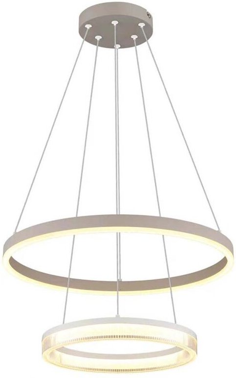 LED Hängeleuchte Pendelleuchte Deckenleuchte Metall sandfarben kürzbar H 150 cm