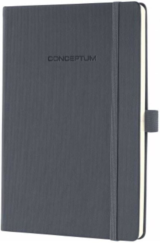 Notizbuch Conceptum ca. DIN A5 kariert dunkelgrau 97 Bl.